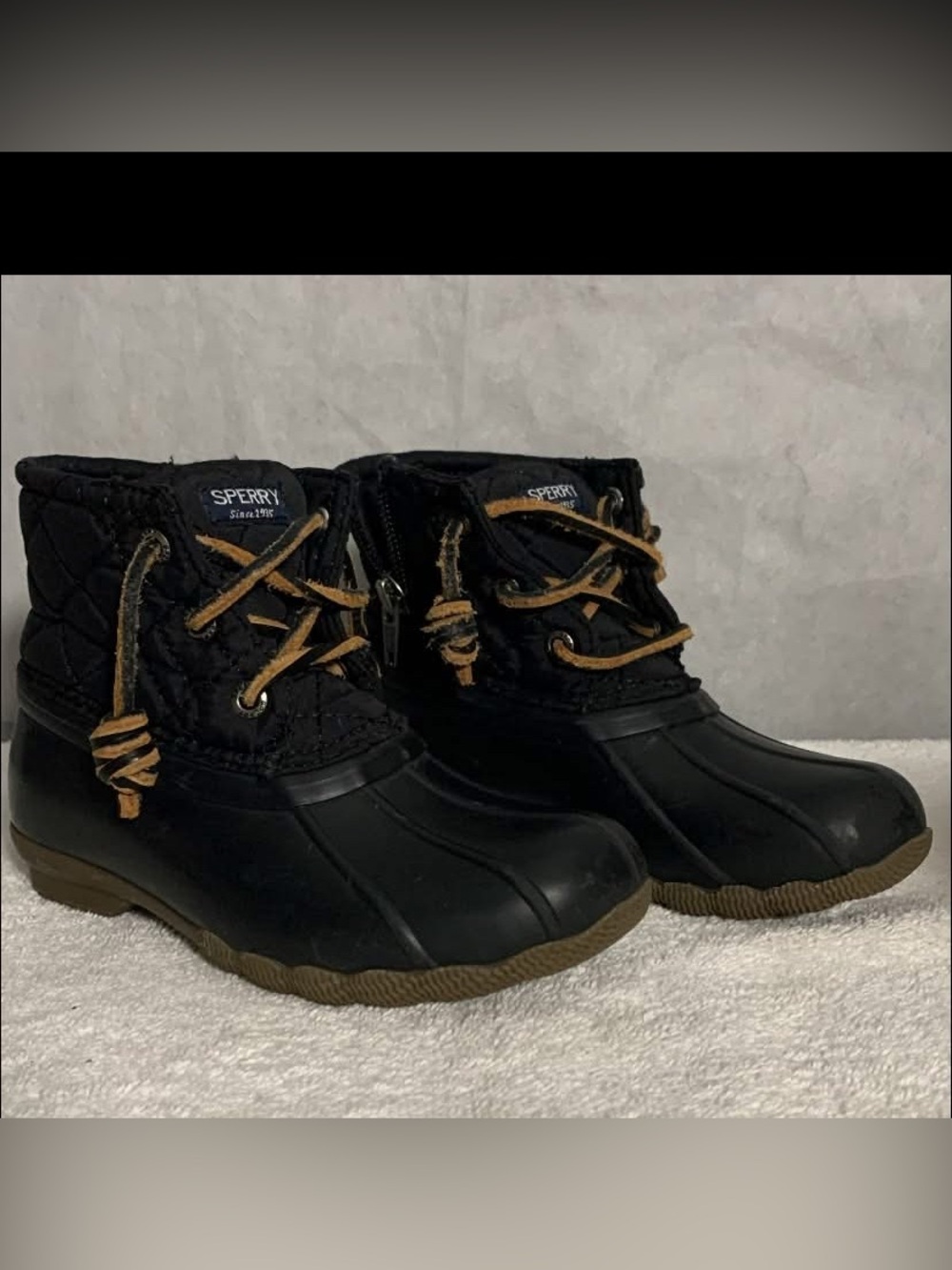 Lil Kids/Toddler Size 10M Sperry Top-Sider Saltwater Quilted Nylon Duck Boots